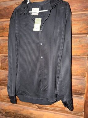 Goodfellow & Co Black Long-Sleeve Button-Up Shirt- Men’s Size L-NWT